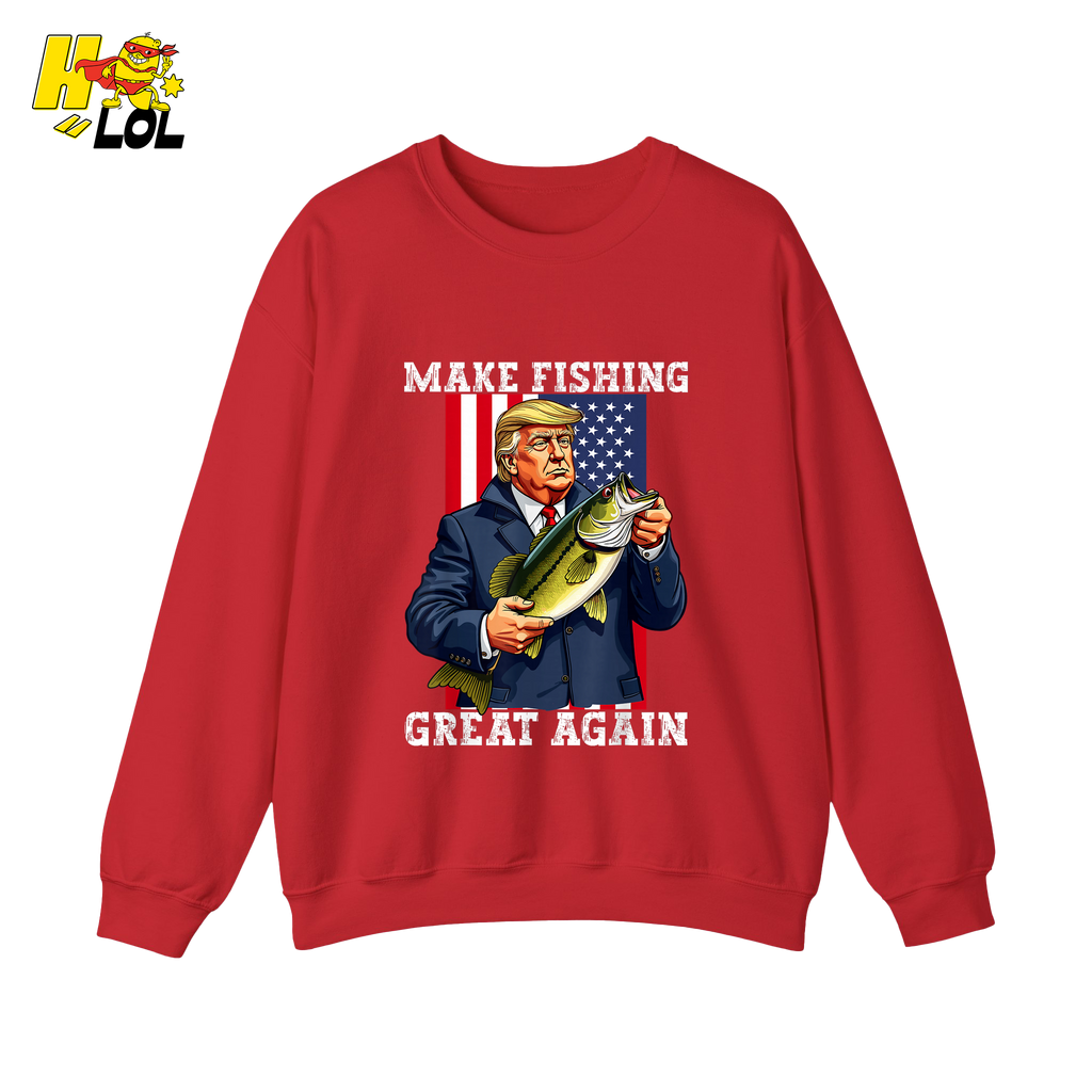 Make Fishing Great Again Shirt Funny Patriotic Bass Fishing Shirt - HQLOL