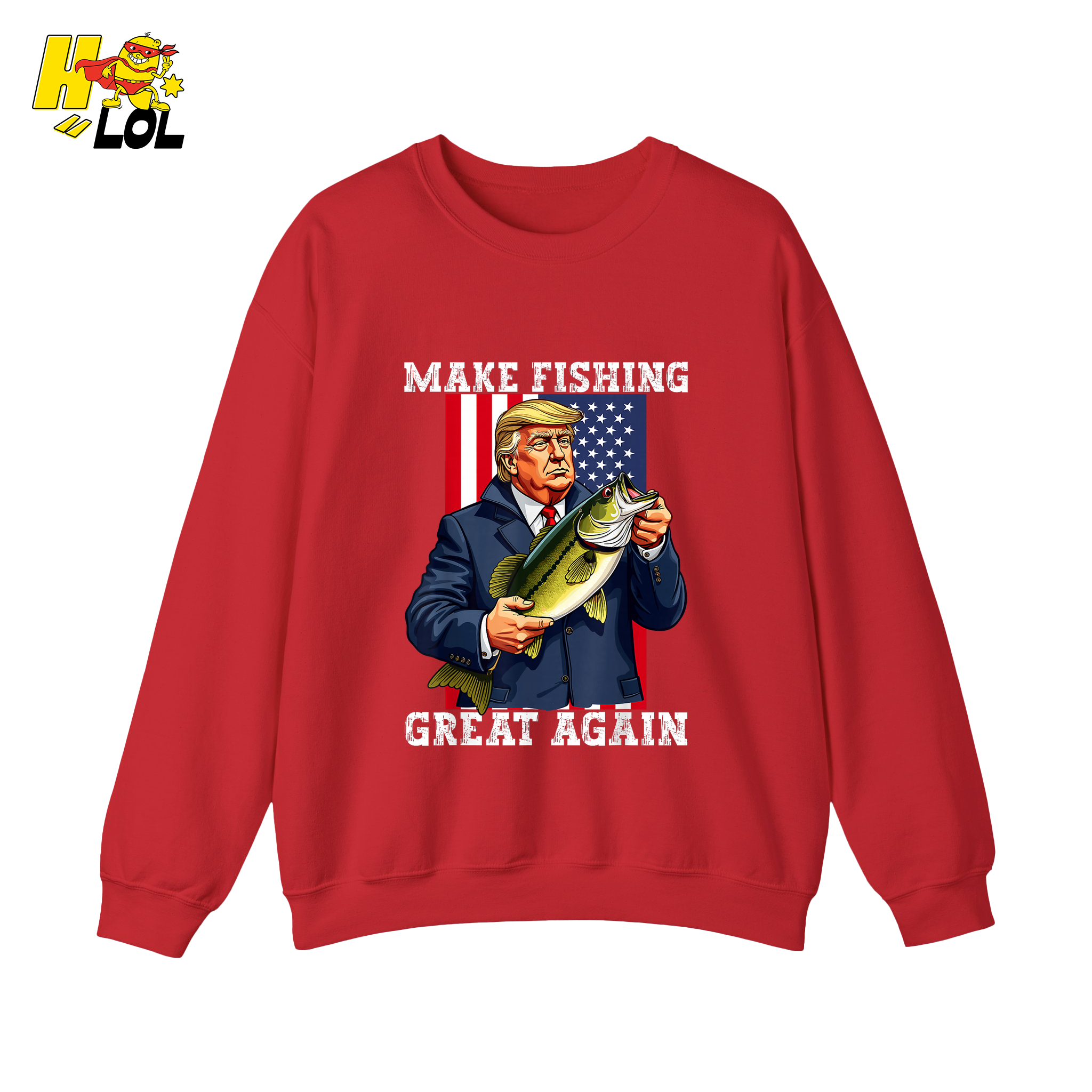 Make Fishing Great Again Shirt Funny Patriotic Bass Fishing Shirt - HQLOL