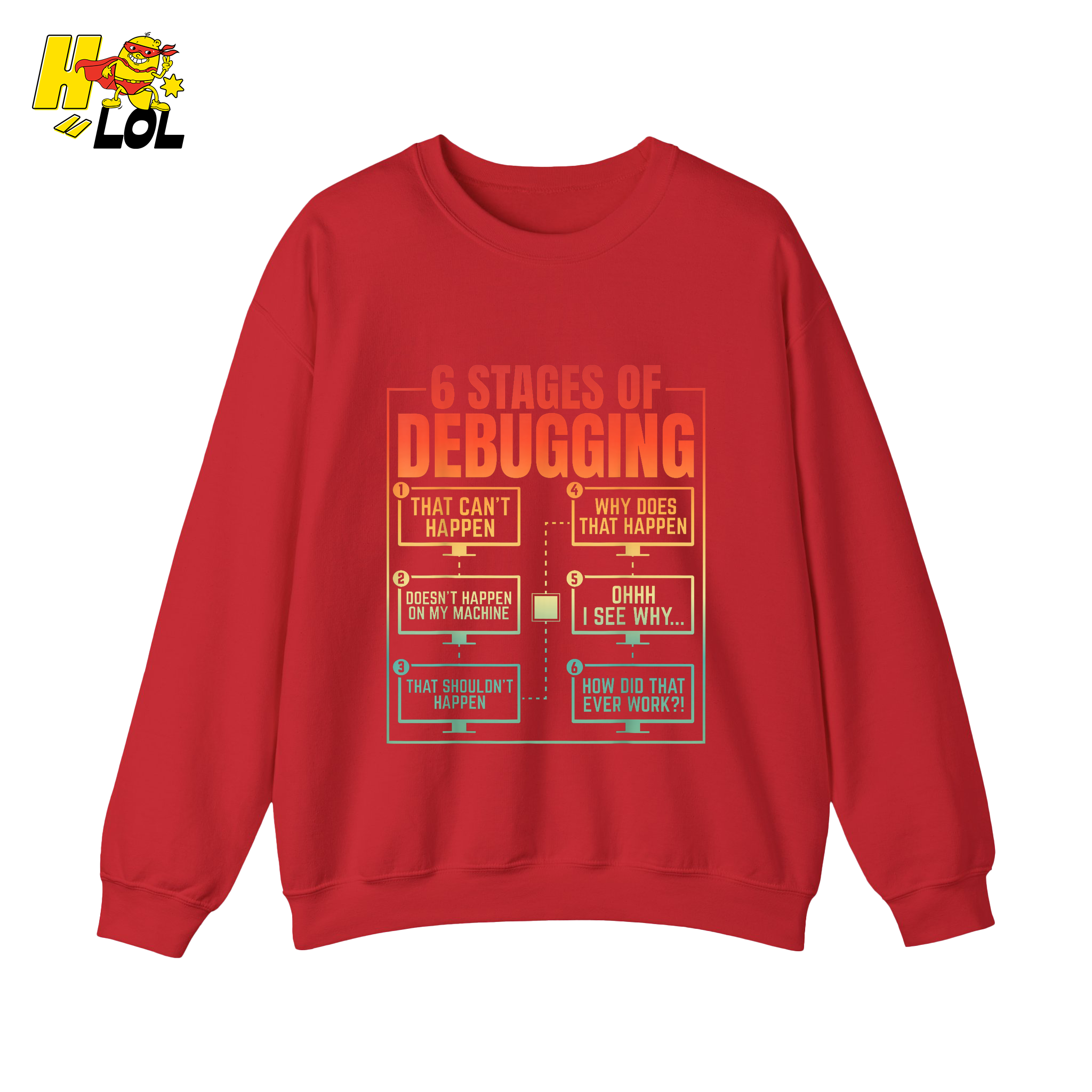 6 Stages of Debugging Shirt Funny Programmer Coding Gifts - HQLOL