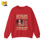 Jesus Is My Savior Trump Is My President Shirt Christian Patriotic - HQLOL