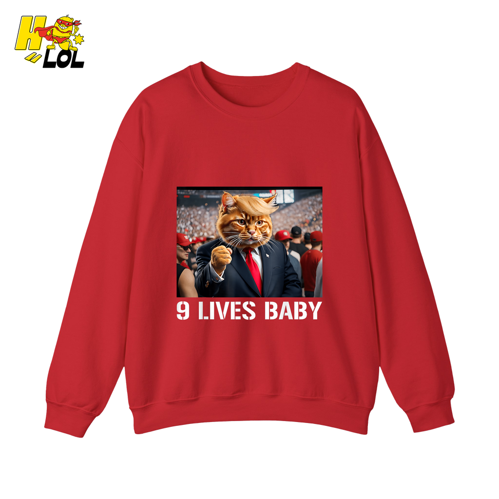 9 Lives Baby Shirt Funny Cat Meme Graphic Shirt - HQLOL