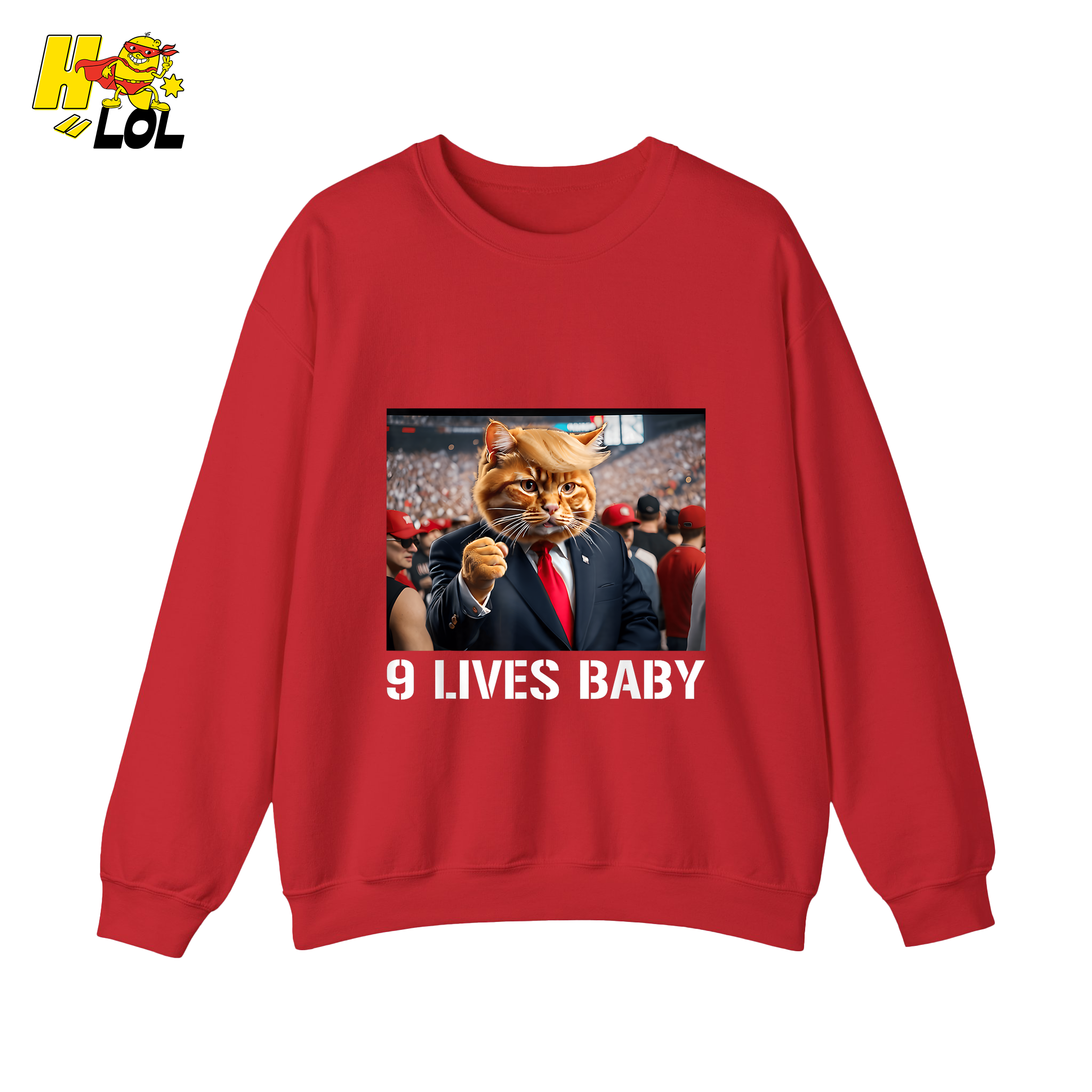 9 Lives Baby Shirt Funny Cat Meme Graphic Shirt - HQLOL