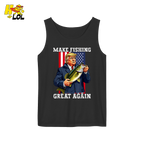 Make Fishing Great Again Shirt Funny Patriotic Bass Fishing Shirt - HQLOL