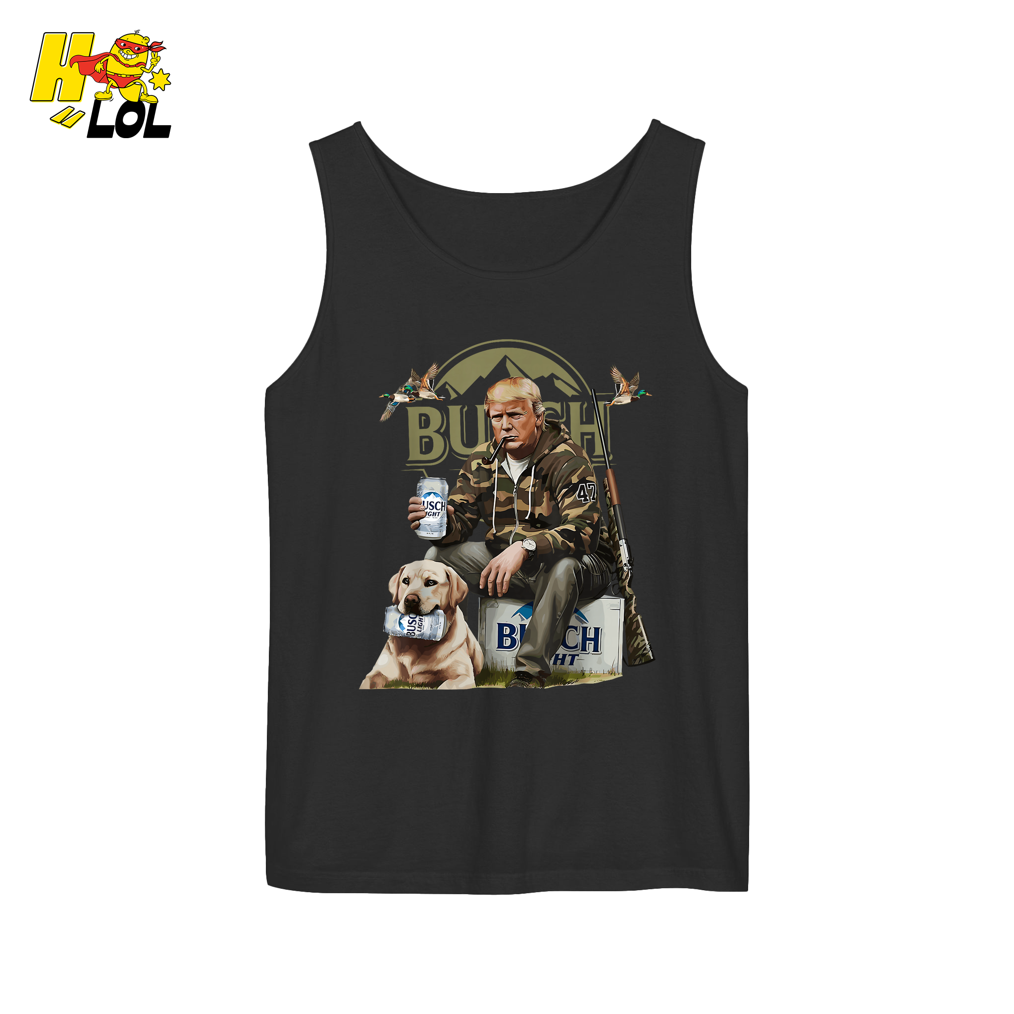 Busch Light Hunting Shirt Funny Deer Camp Dog Camo Shirt - HQLOL