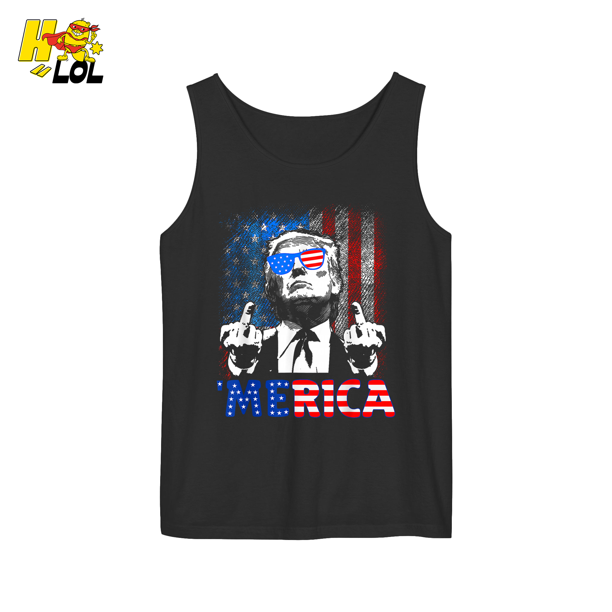 Merica Shirt Funny Patriotic USA Flag Graphic Shirt - HQLOL