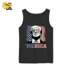 Merica Shirt Patriotic USA Flag Sunglasses Graphic Sweatshirt - HQLOL