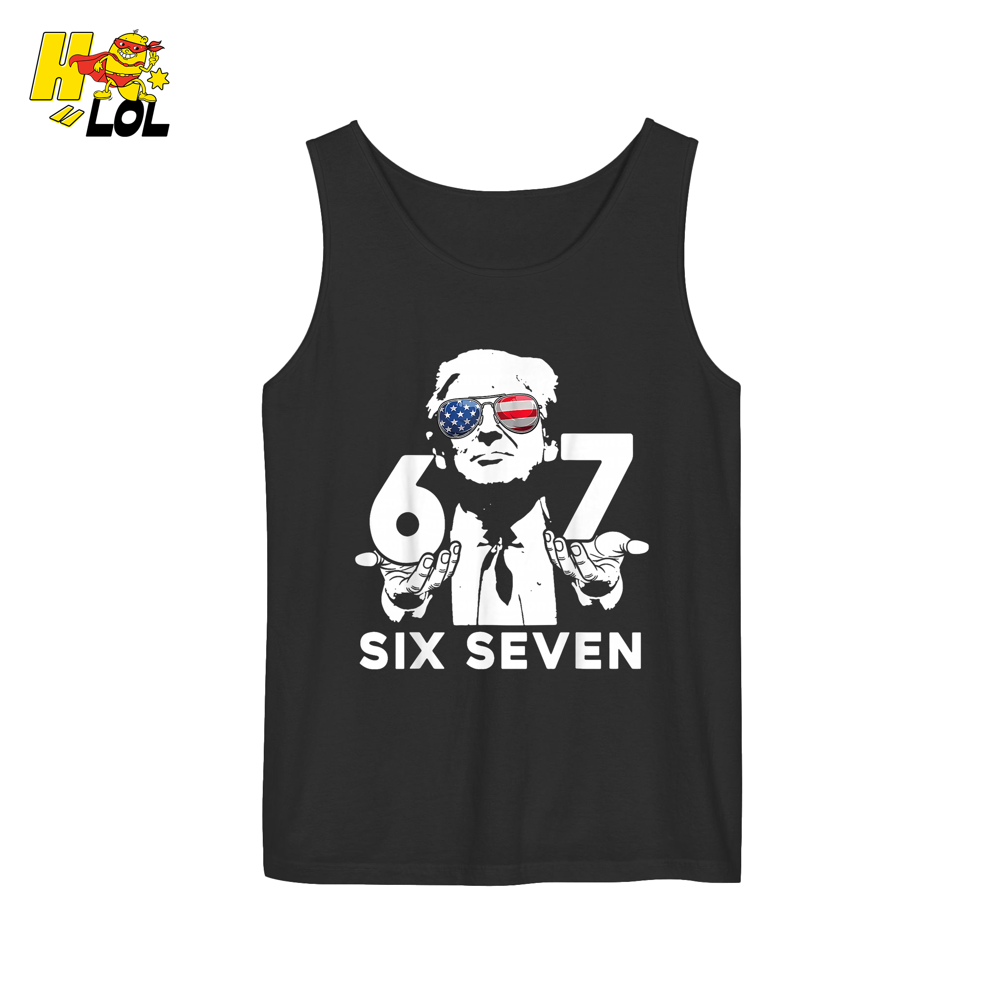 Six Seven Shirt 67 Patriotic Sunglasses Meme Graphic Shirt - HQLOL