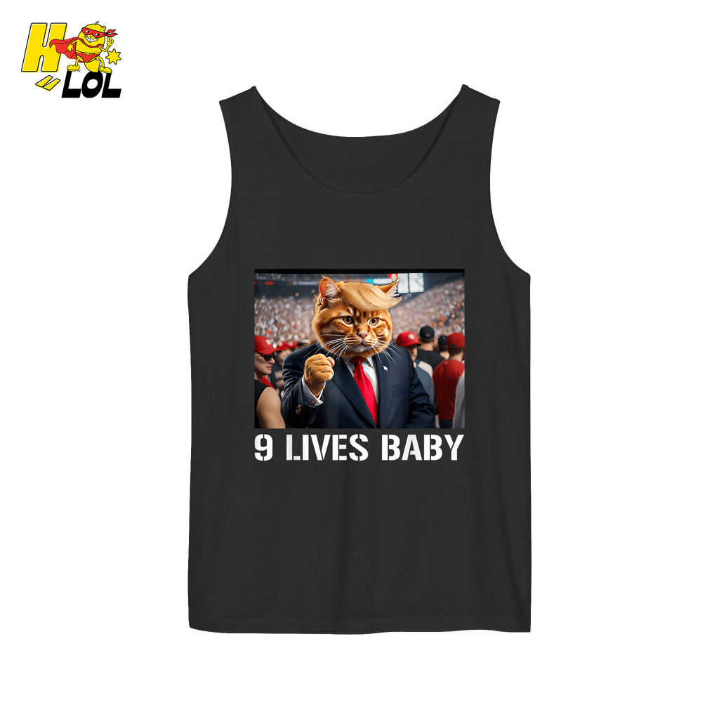 9 Lives Baby Shirt Funny Cat Meme Graphic Shirt - HQLOL