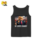 9 Lives Baby Shirt Funny Cat Meme Graphic Shirt - HQLOL