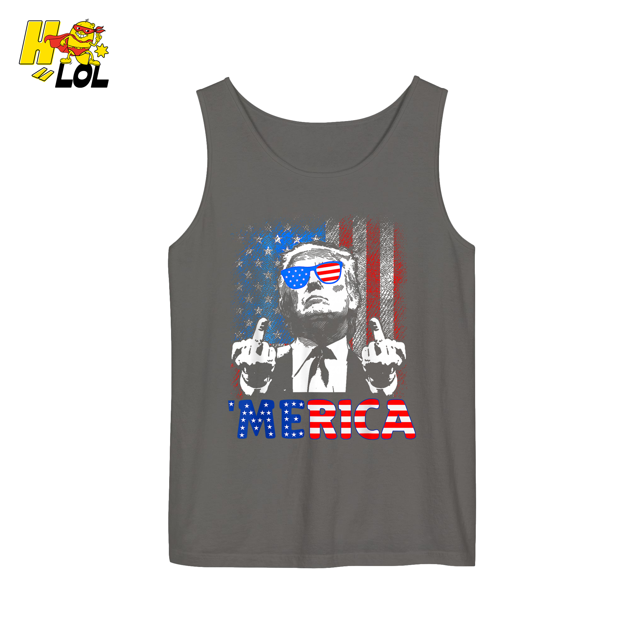 Merica Shirt Funny Patriotic USA Flag Graphic Shirt - HQLOL