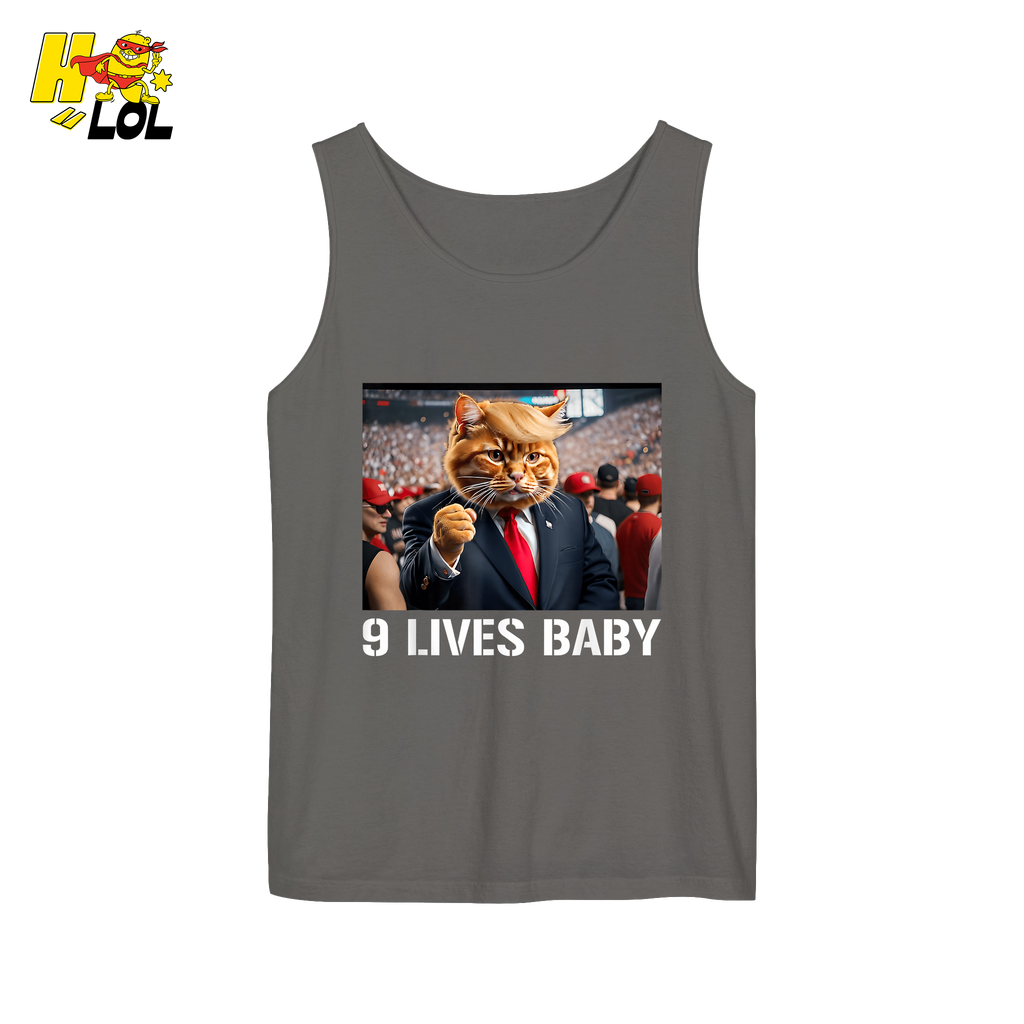 9 Lives Baby Shirt Funny Cat Meme Graphic Shirt - HQLOL