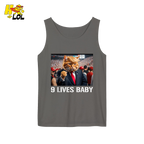 9 Lives Baby Shirt Funny Cat Meme Graphic Shirt - HQLOL