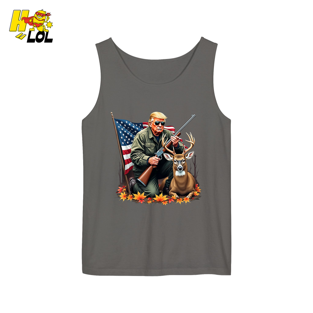 Patriotic Hunting Shirt Hunter Deer American Flag Graphic Shirt - HQLOL