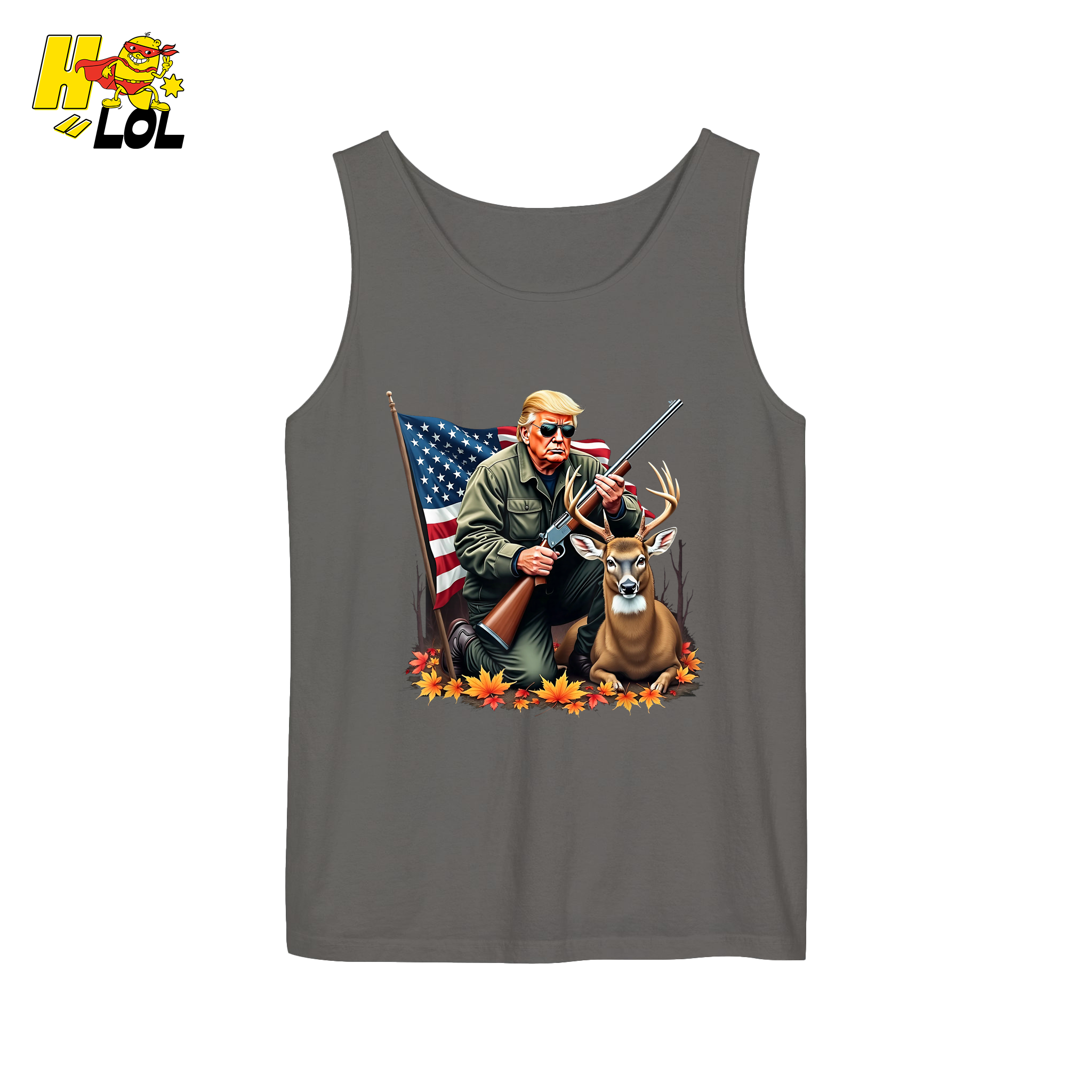 Patriotic Hunting Shirt Hunter Deer American Flag Graphic Shirt - HQLOL