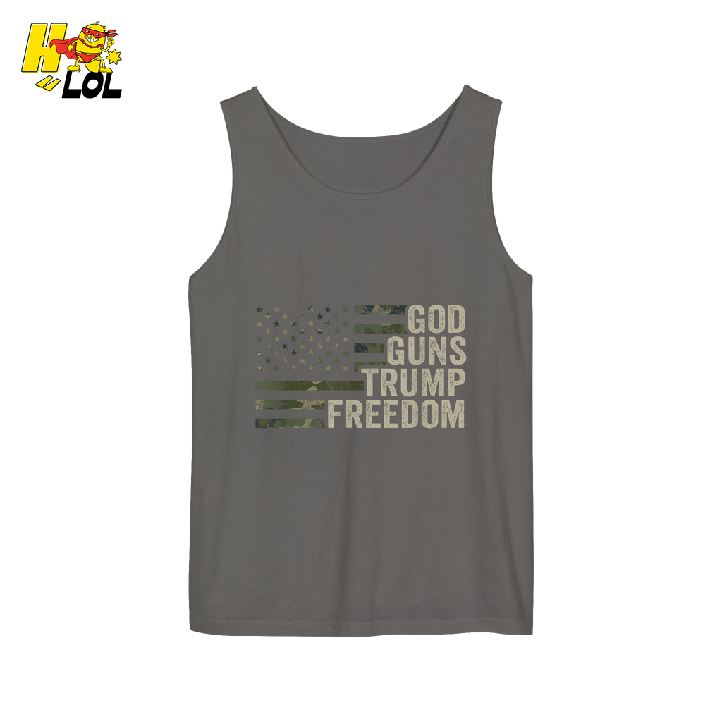 God Guns Trump Freedom Shirt Patriotic Camo Flag Shirt - HQLOL