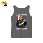 Make Fishing Great Again Shirt Funny Patriotic Bass Fishing Shirt - HQLOL