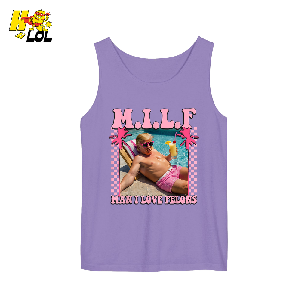 MILF Man I Love Felons Shirt Funny Pink Retro Meme Shirt - HQLOL