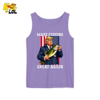Make Fishing Great Again Shirt Funny Patriotic Bass Fishing Shirt - HQLOL