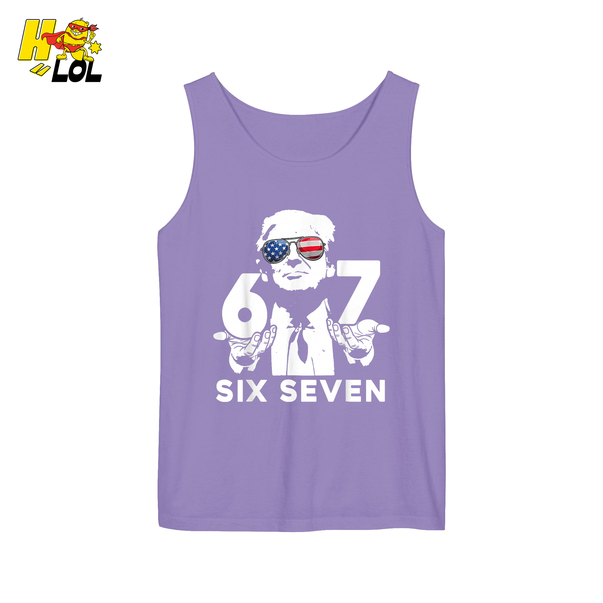 Six Seven Shirt 67 Patriotic Sunglasses Meme Graphic Shirt - HQLOL