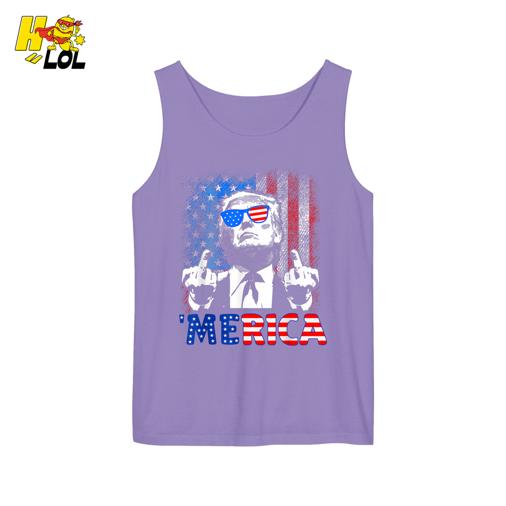 Merica Shirt Funny Patriotic USA Flag Graphic Shirt - HQLOL