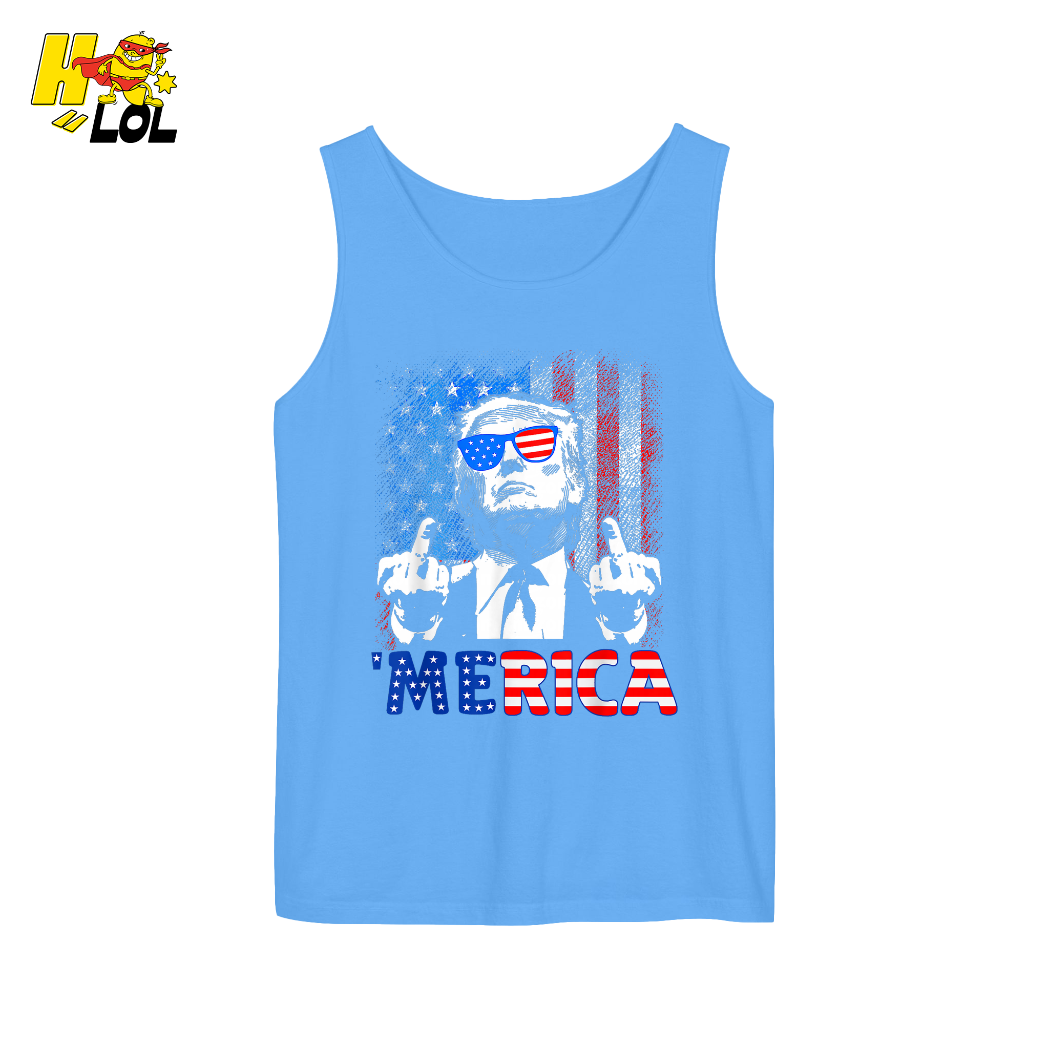 Merica Shirt Funny Patriotic USA Flag Graphic Shirt - HQLOL