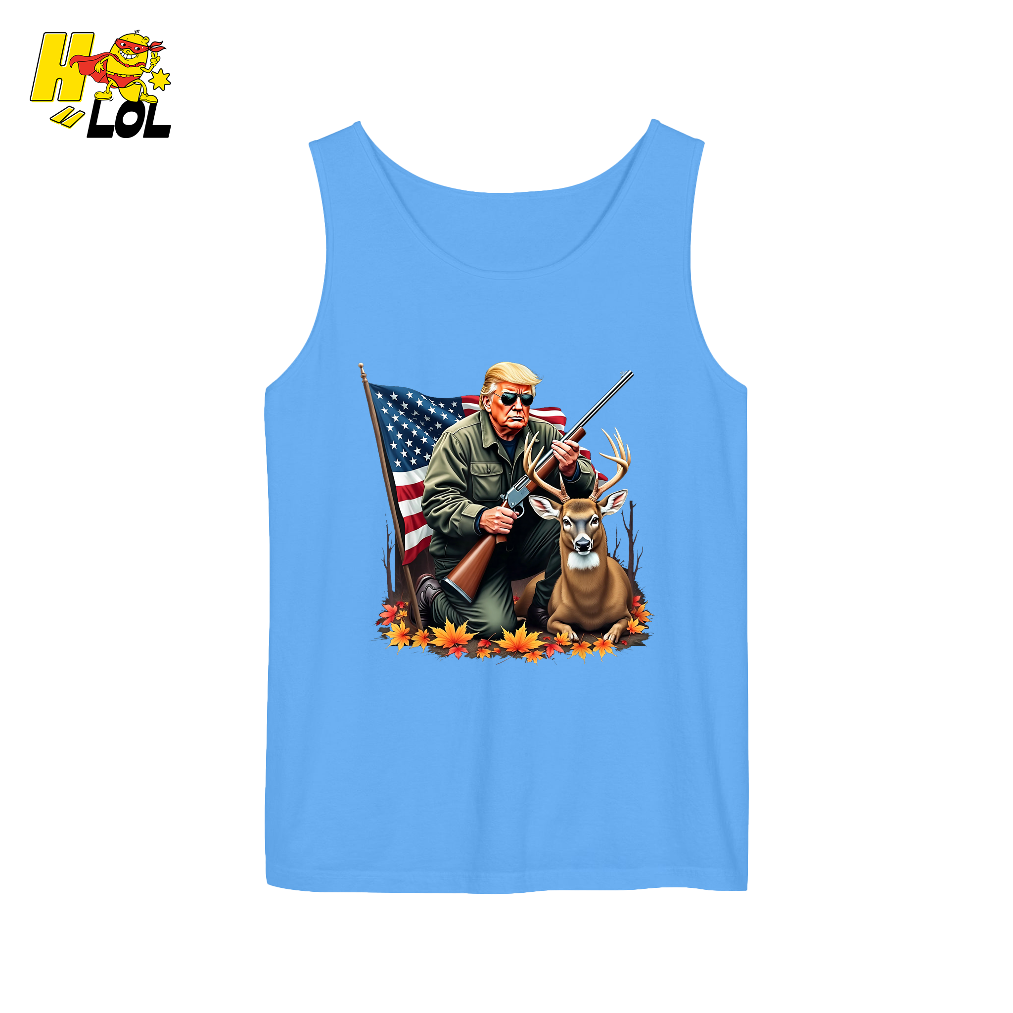 Patriotic Hunting Shirt Hunter Deer American Flag Graphic Shirt - HQLOL