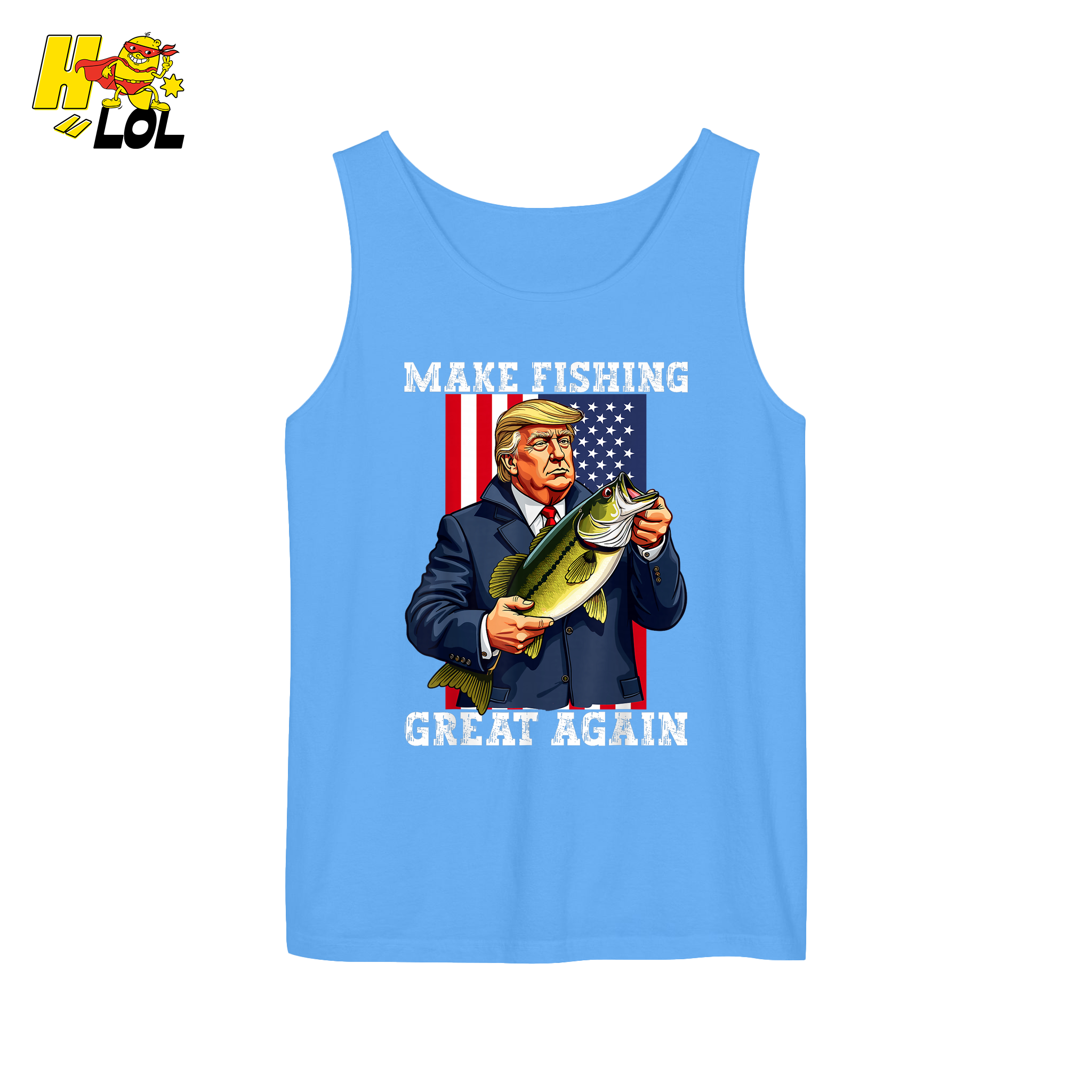 Make Fishing Great Again Shirt Funny Patriotic Bass Fishing Shirt - HQLOL