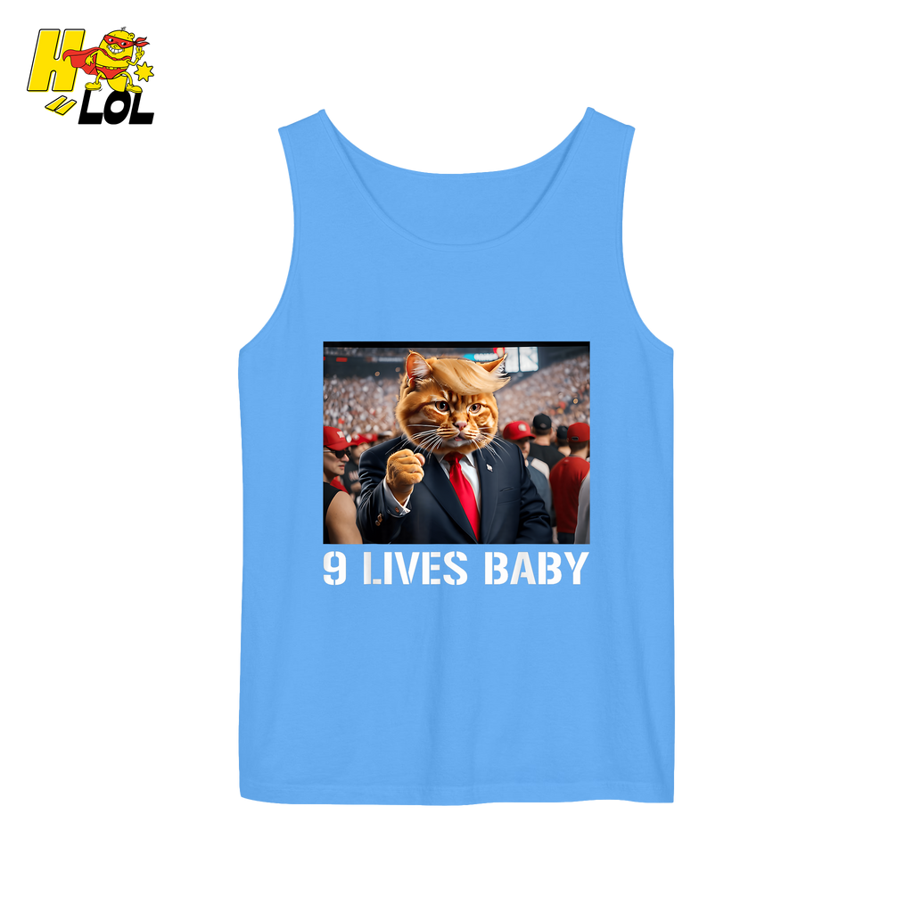 9 Lives Baby Shirt Funny Cat Meme Graphic Shirt - HQLOL