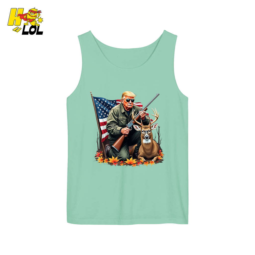 Patriotic Hunting Shirt Hunter Deer American Flag Graphic Shirt - HQLOL