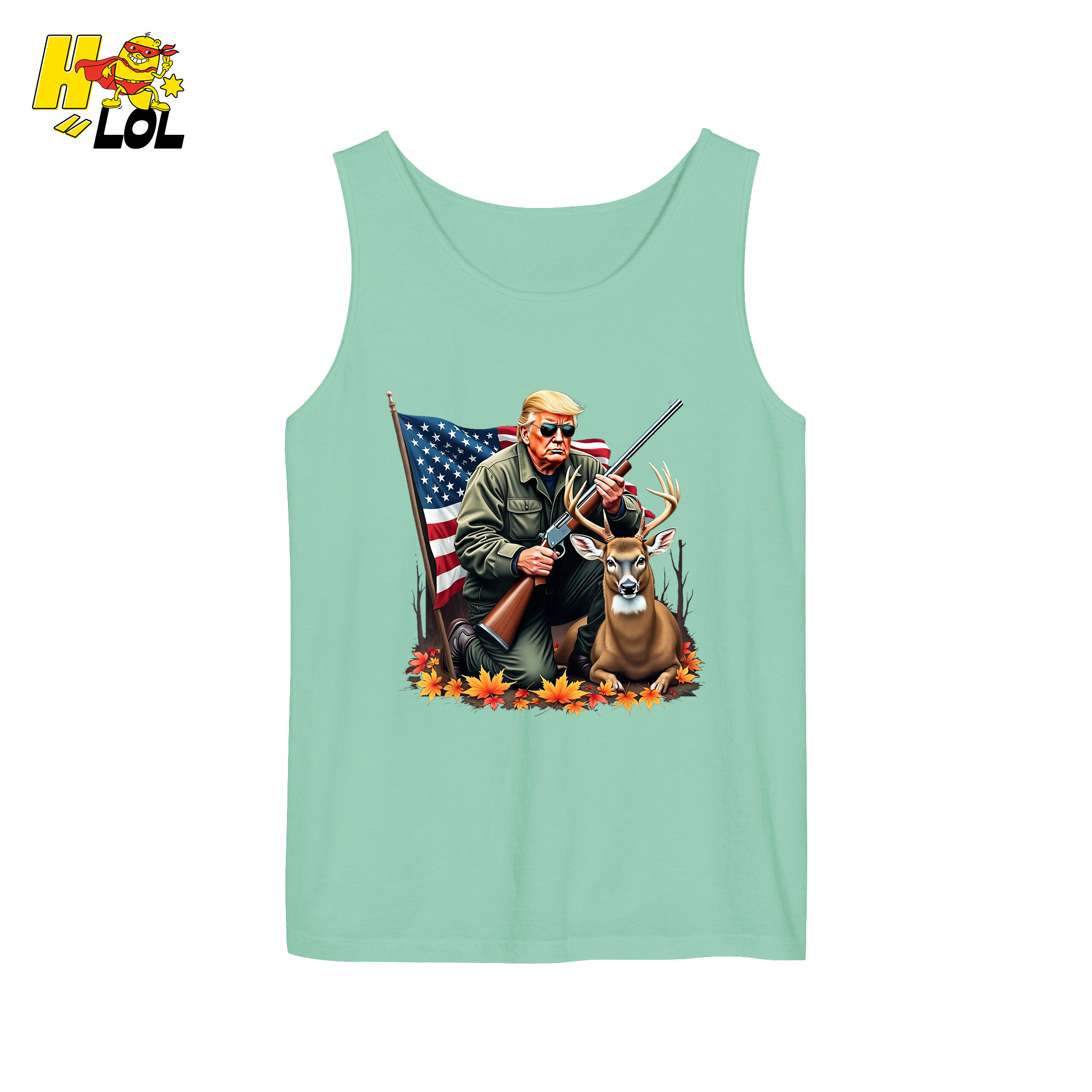 Patriotic Hunting Shirt Hunter Deer American Flag Graphic Shirt - HQLOL