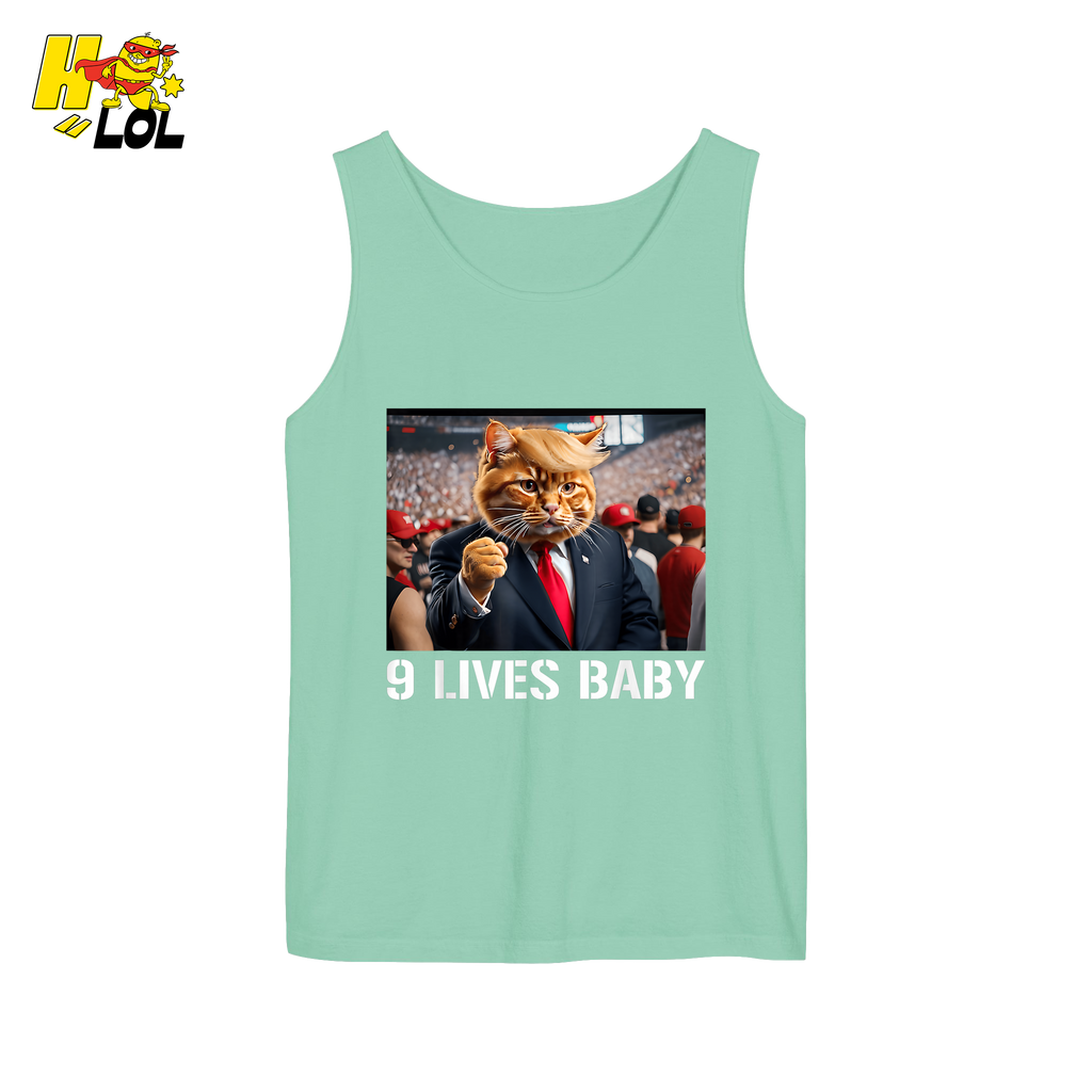 9 Lives Baby Shirt Funny Cat Meme Graphic Shirt - HQLOL
