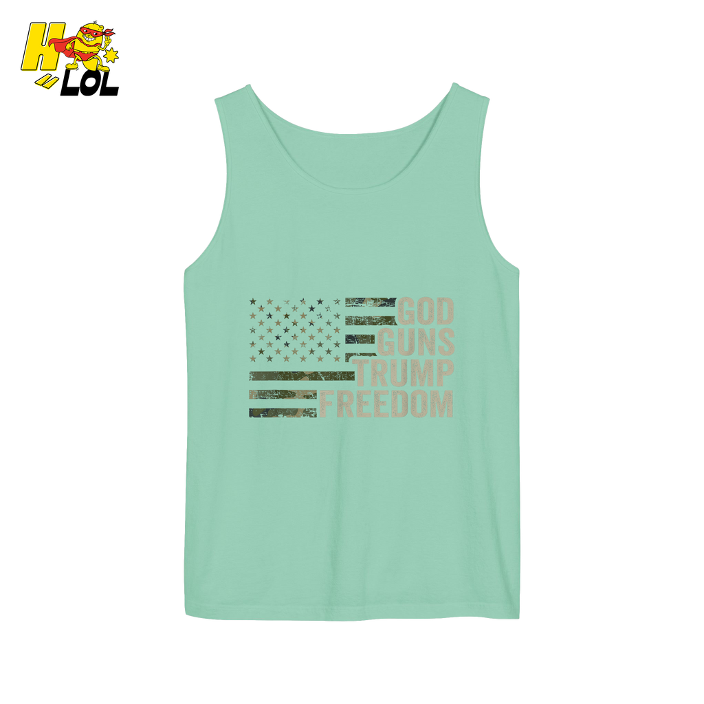 God Guns Trump Freedom Shirt Patriotic Camo Flag Shirt - HQLOL