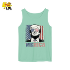 Merica Shirt Patriotic USA Flag Sunglasses Graphic Sweatshirt - HQLOL