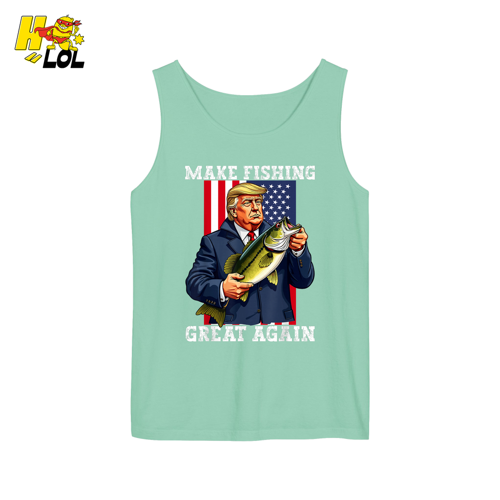 Make Fishing Great Again Shirt Funny Patriotic Bass Fishing Shirt - HQLOL