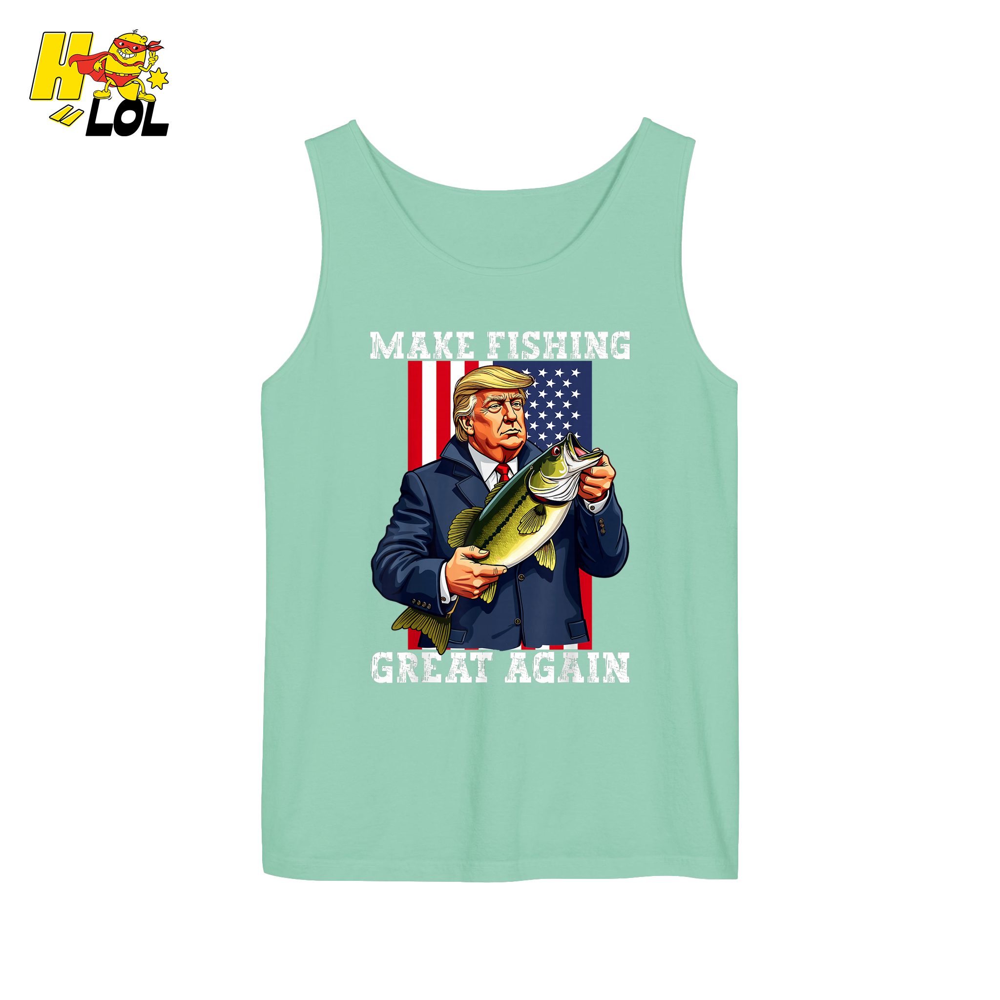 Make Fishing Great Again Shirt Funny Patriotic Bass Fishing Shirt - HQLOL