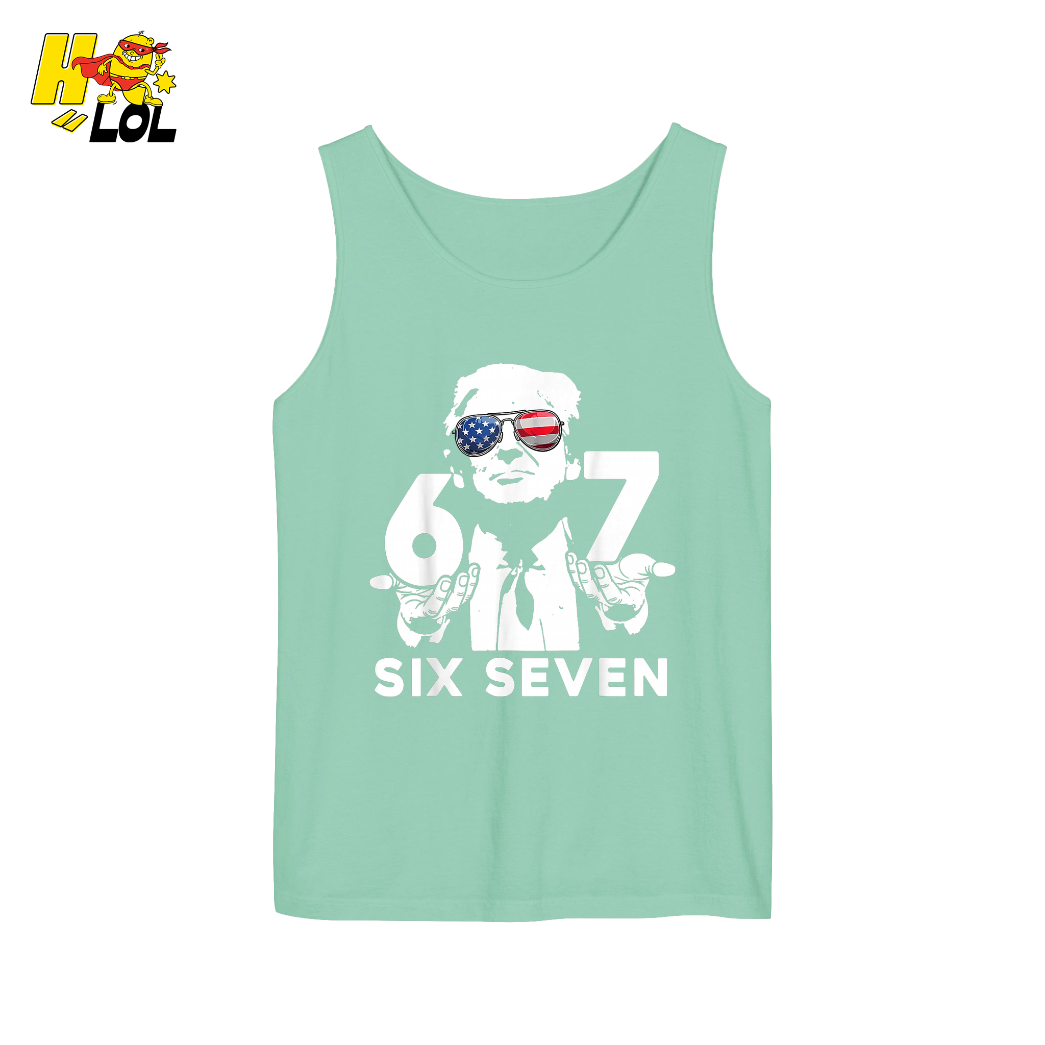 Six Seven Shirt 67 Patriotic Sunglasses Meme Graphic Shirt - HQLOL
