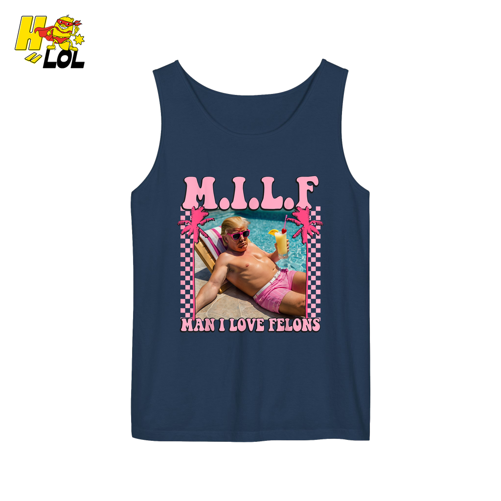 MILF Man I Love Felons Shirt Funny Pink Retro Meme Shirt - HQLOL