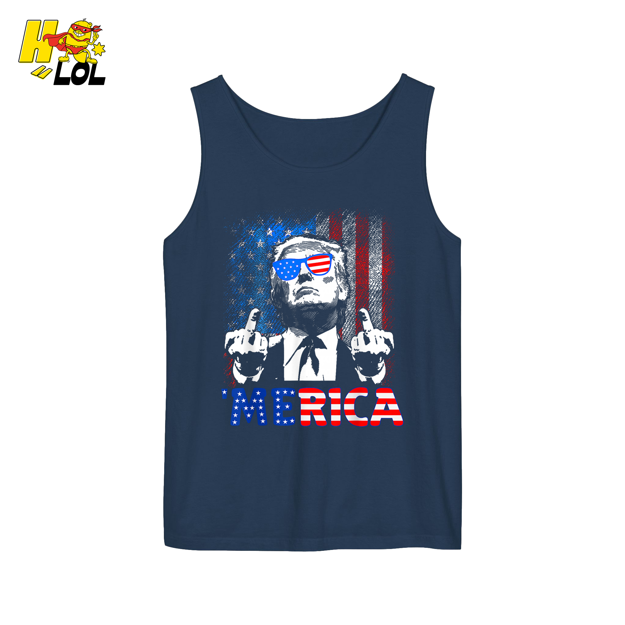 Merica Shirt Funny Patriotic USA Flag Graphic Shirt - HQLOL