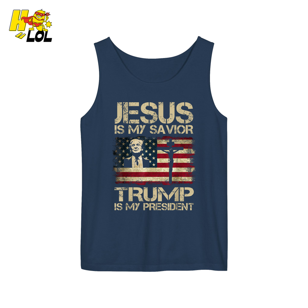 Jesus Is My Savior Trump Is My President Shirt Christian Patriotic - HQLOL