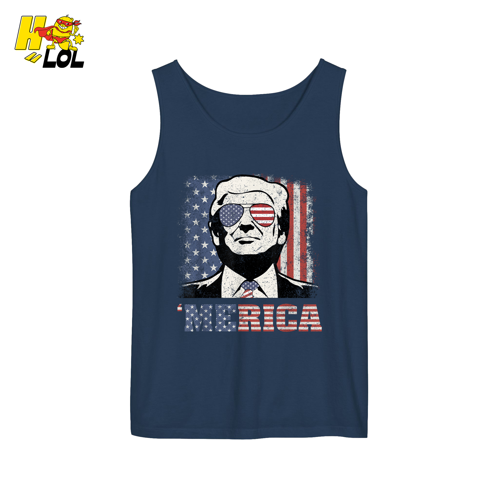 Merica Shirt Patriotic USA Flag Sunglasses Graphic Sweatshirt - HQLOL