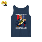Make Fishing Great Again Shirt Funny Patriotic Bass Fishing Shirt - HQLOL