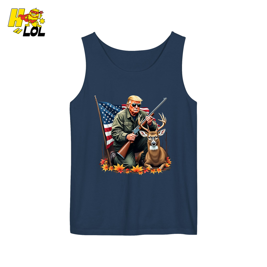 Patriotic Hunting Shirt Hunter Deer American Flag Graphic Shirt - HQLOL