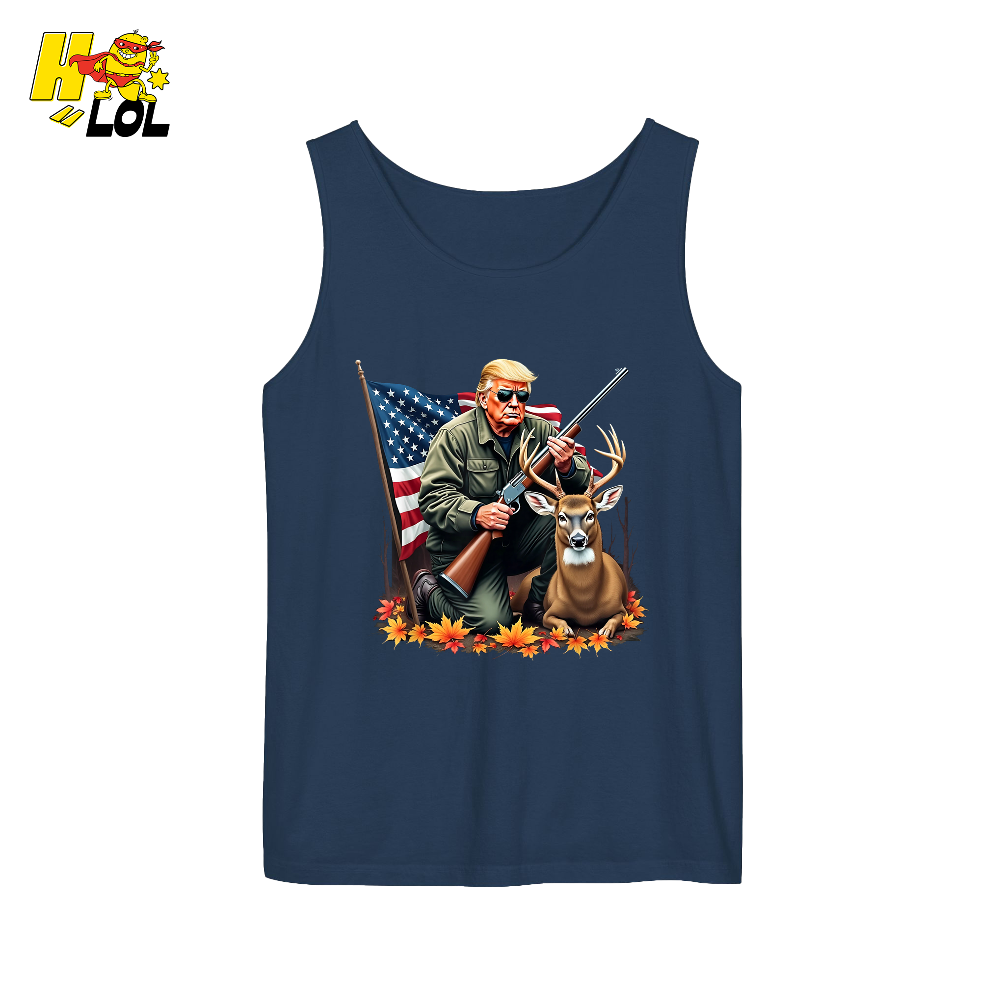 Patriotic Hunting Shirt Hunter Deer American Flag Graphic Shirt - HQLOL