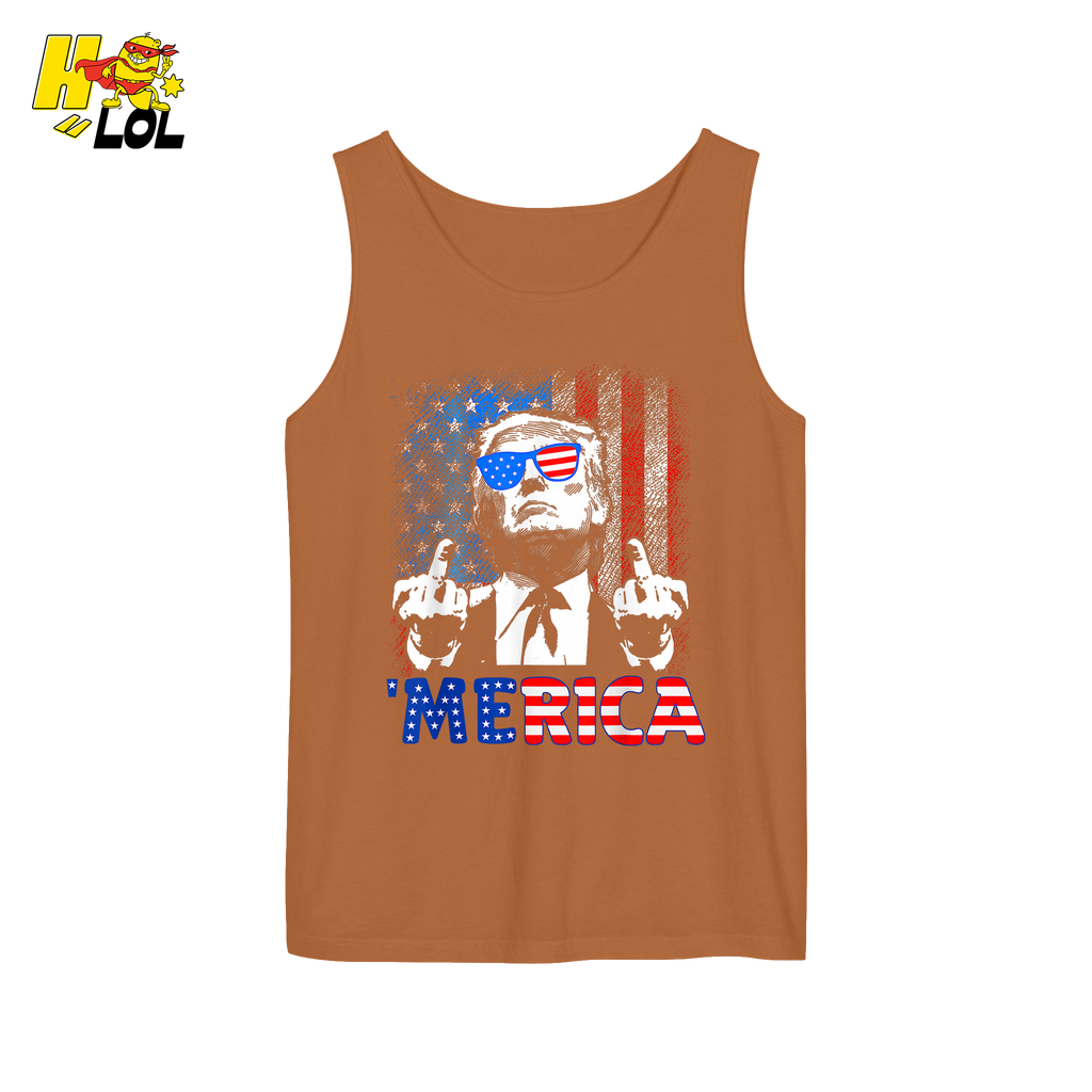 Merica Shirt Funny Patriotic USA Flag Graphic Shirt - HQLOL