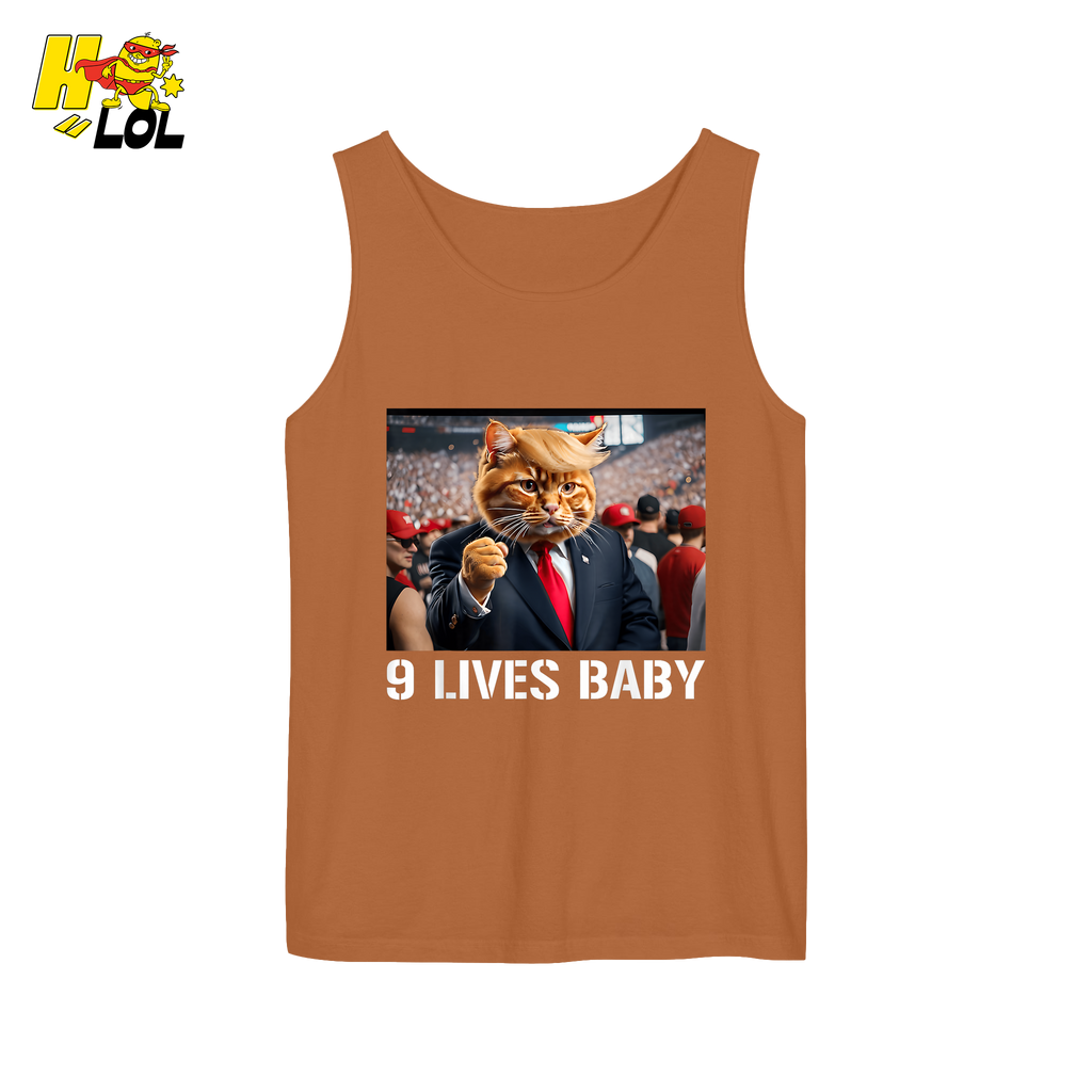 9 Lives Baby Shirt Funny Cat Meme Graphic Shirt - HQLOL