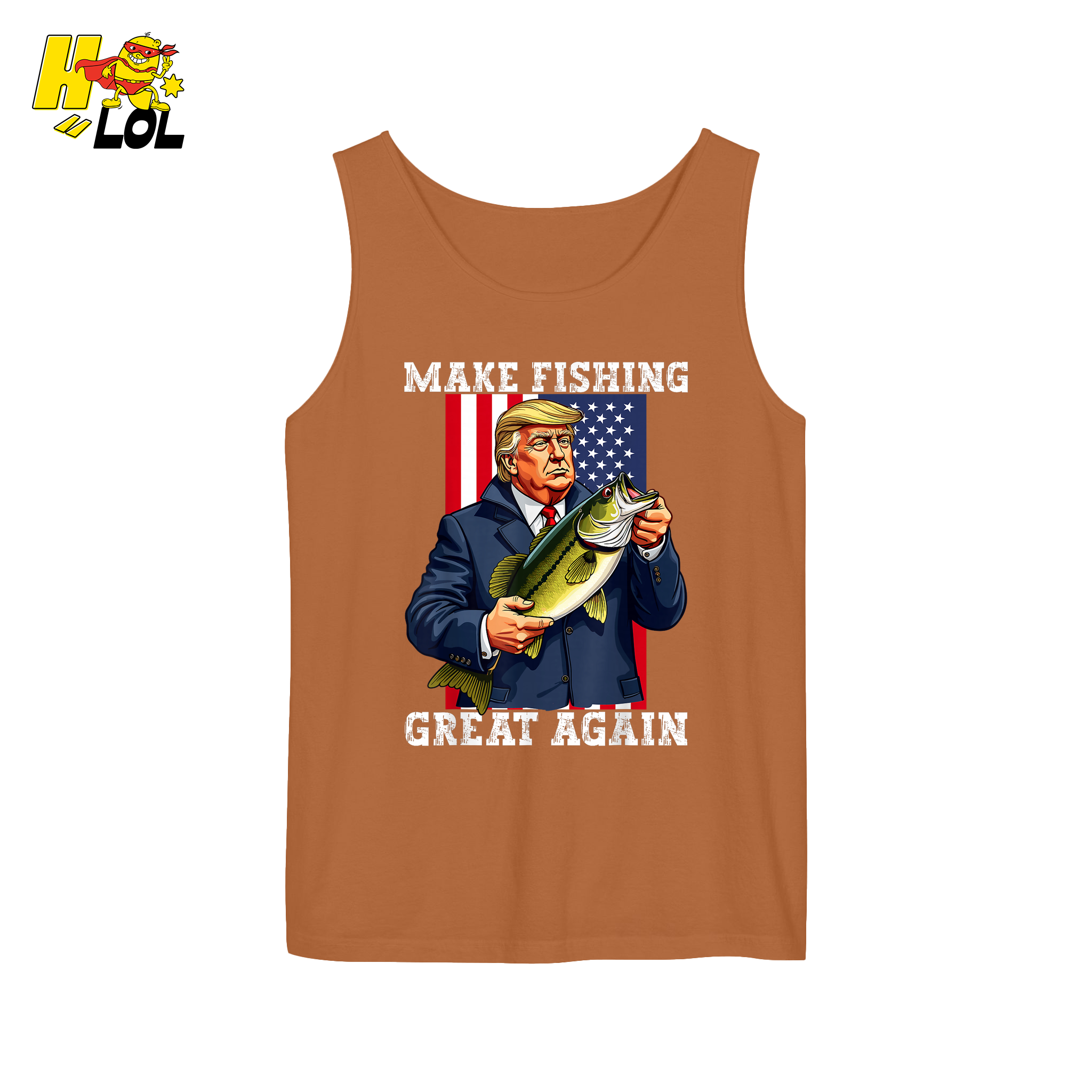 Make Fishing Great Again Shirt Funny Patriotic Bass Fishing Shirt - HQLOL