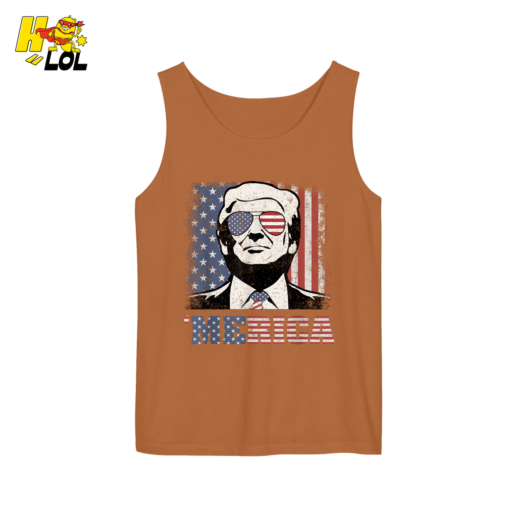 Merica Shirt Patriotic USA Flag Sunglasses Graphic Sweatshirt - HQLOL