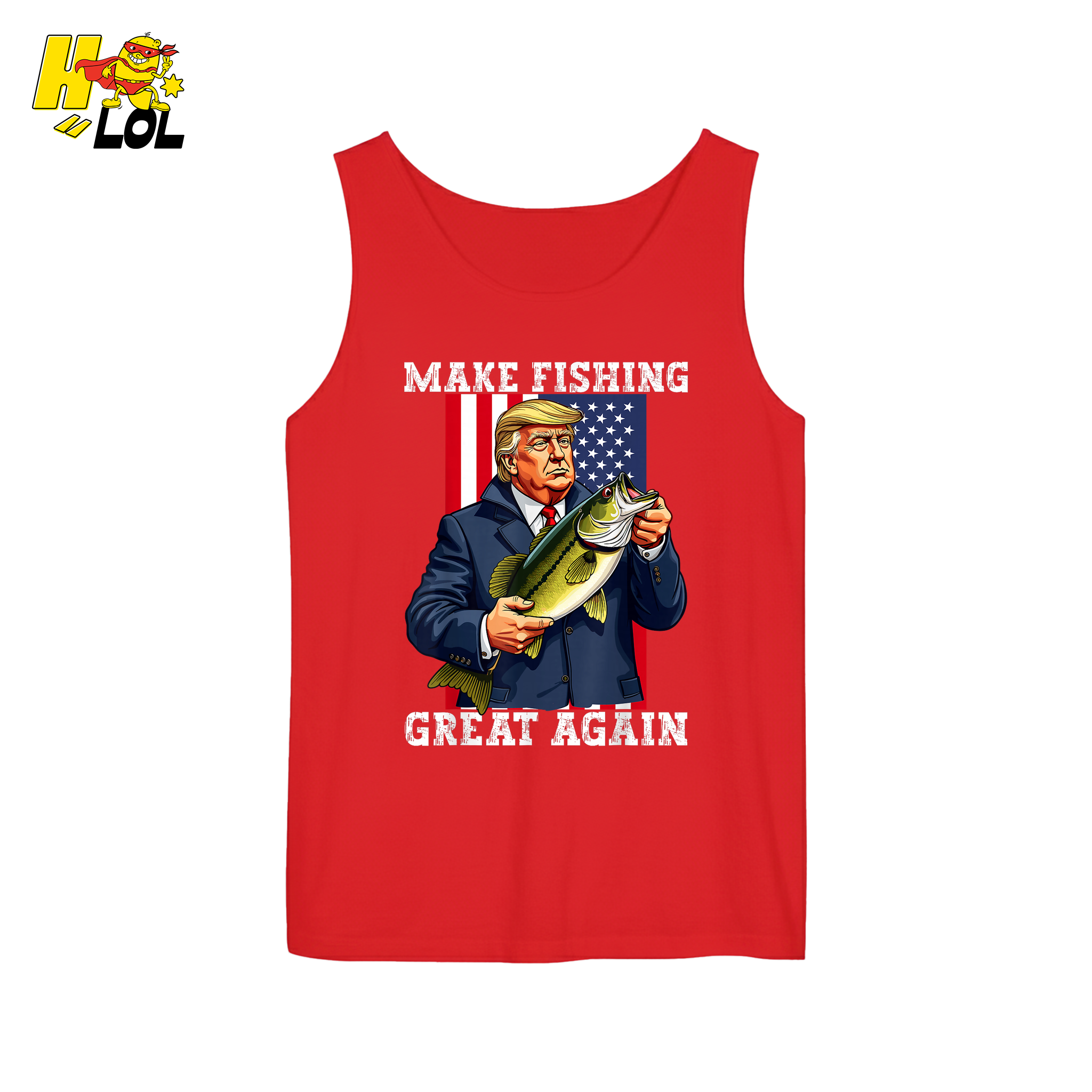Make Fishing Great Again Shirt Funny Patriotic Bass Fishing Shirt - HQLOL