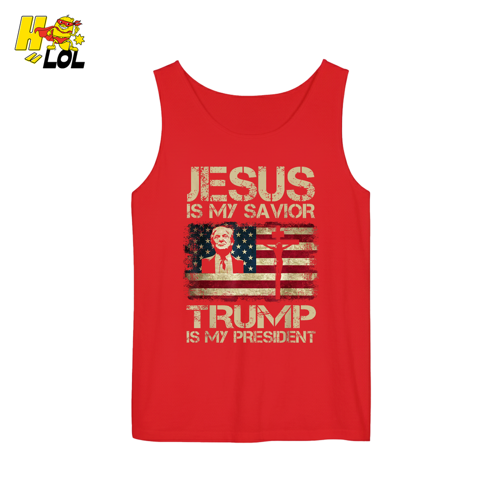 Jesus Is My Savior Trump Is My President Shirt Christian Patriotic - HQLOL