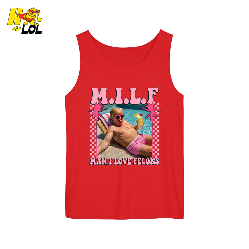 MILF Man I Love Felons Shirt Funny Pink Retro Meme Shirt - HQLOL